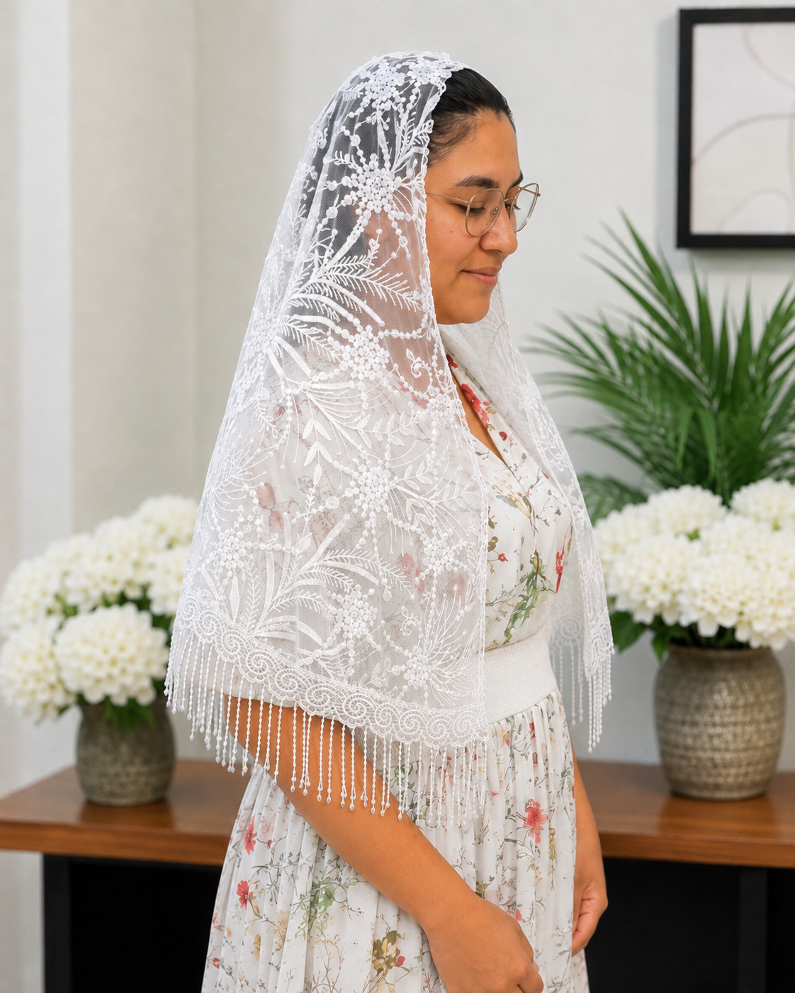 Embroidery Mesh Lace Veil