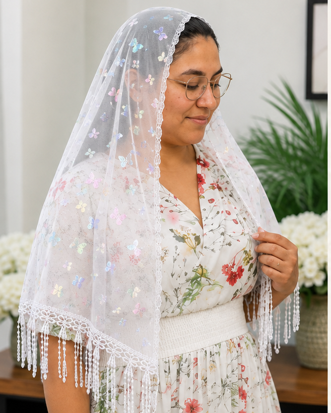 Butterfly Mesh prayer Veil