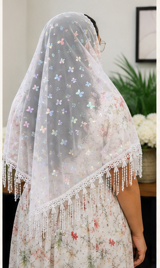 Butterfly Mesh prayer Veil
