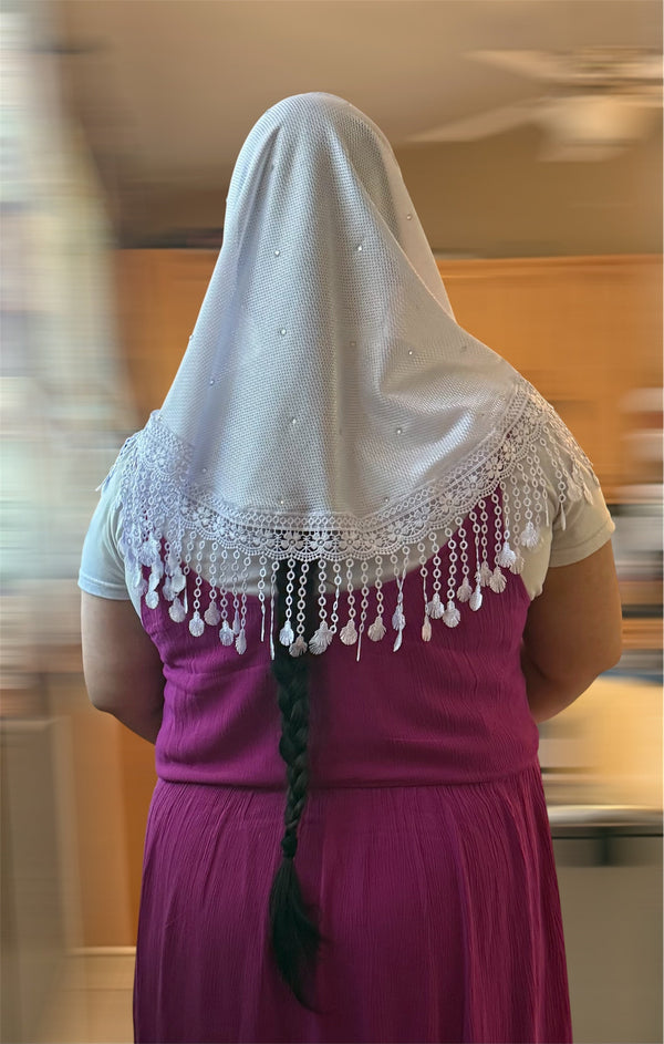 Pearl & Shell Fringe  Veil