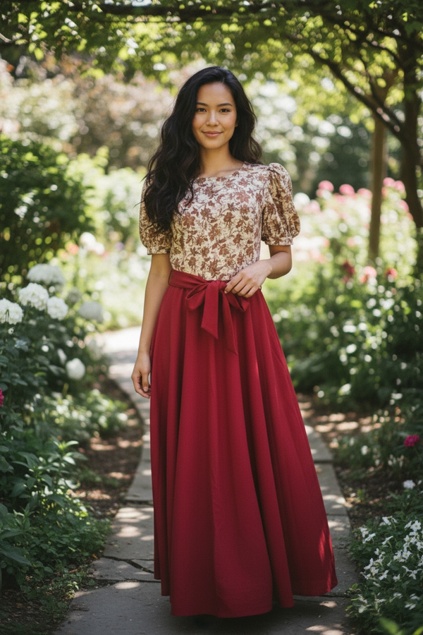Scarlet meadow maxi dress